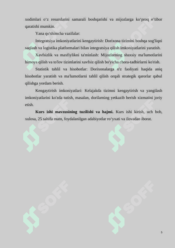 DORIXONA UCHUN DORILARNI QIDIRSH, MAVJUDLIGINI KUZATISH VA BUYURTMALARNI BOSHQARISH TIZIMI 5