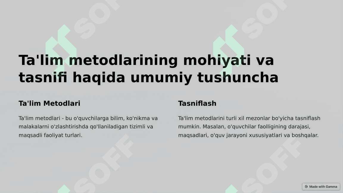 ZAMONAVIY DIDAKTIKADA TA’LIM METODLARI TASNIFIGA TURLICHA YONDASHUVLAR 2