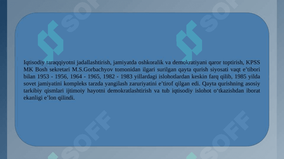 Qayta qurish yillarida O'zbekistondagi ijtimoiy-siyosiy vaziyat 5