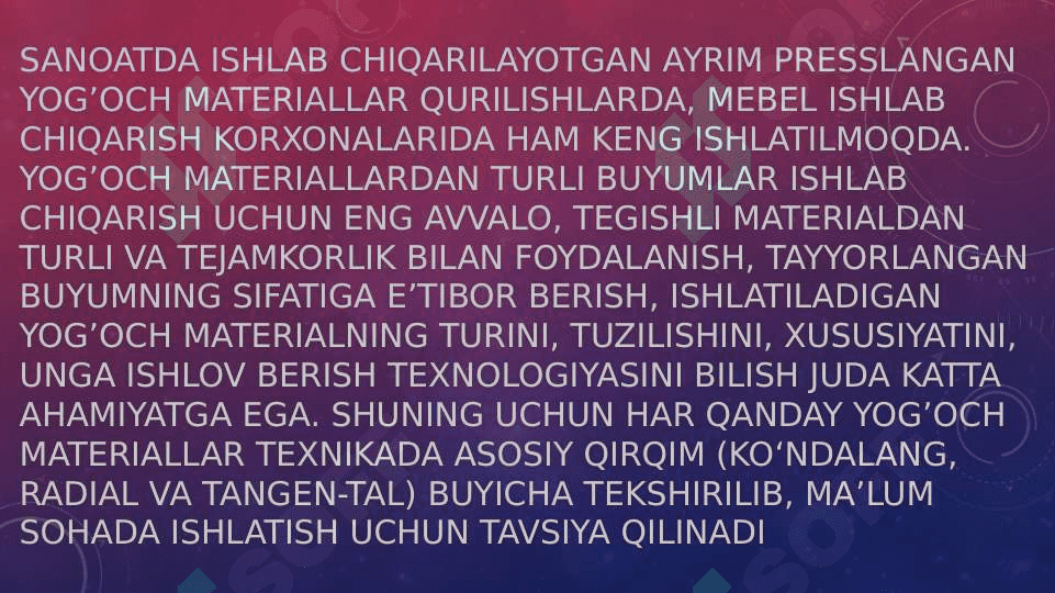 Daraxtlarning texnik va mexanik afzalliklari 2