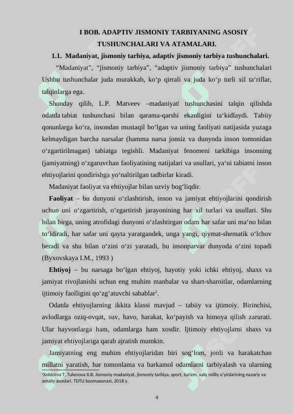 Adaptiv jismoniy tarbiya. 4