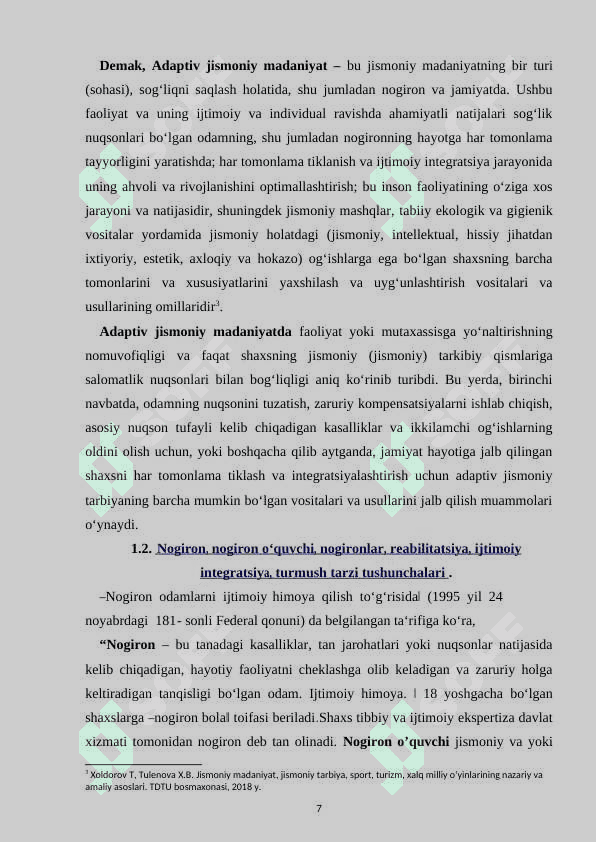 Adaptiv jismoniy tarbiya. 7