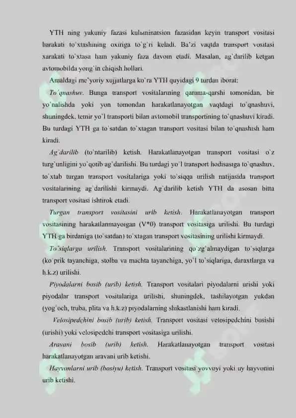 Yo`l transport xodisalari va ularning ko`rsatkichlari 3