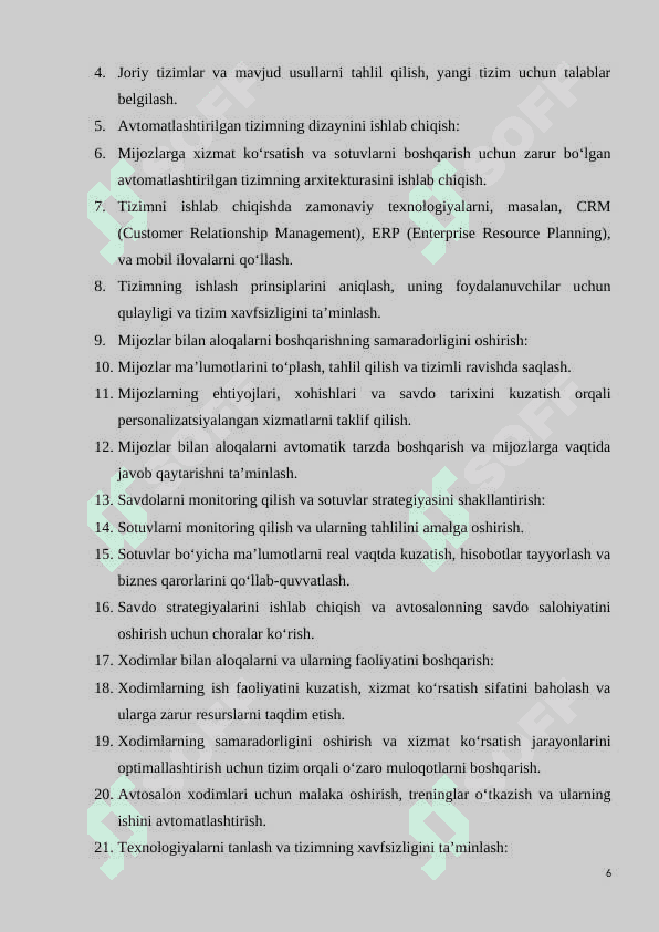 AVTOSALONDA  SAVDO VA MIJOZLARGA XIZMAT KO’RSATISH JARAYONLARINI OPTIMALLASHTIRISH   TIZIMINING NAZARIY ASOSLARI 6