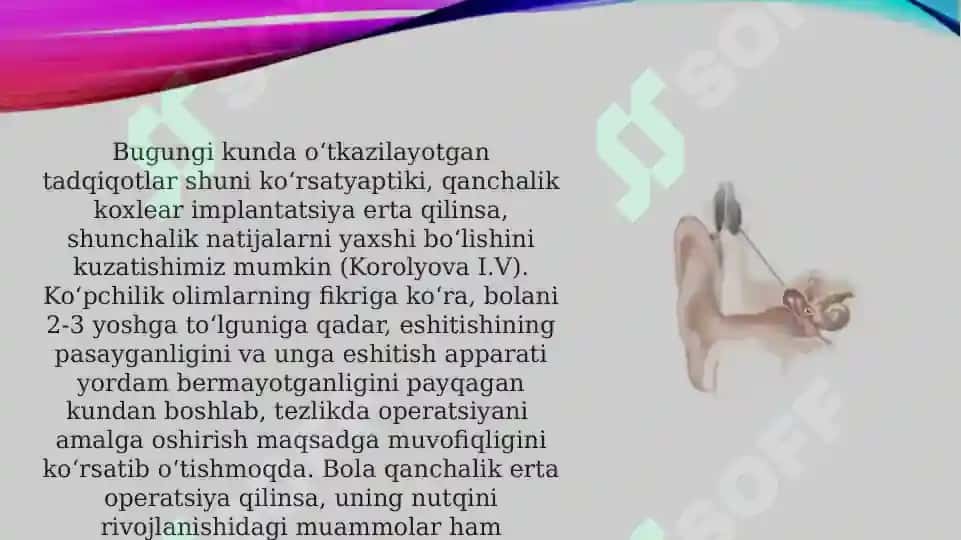 Koxlear implantli bolalarning eshituv-nutqiy reabilitatsiyasi bosqichlari tavsifi 7