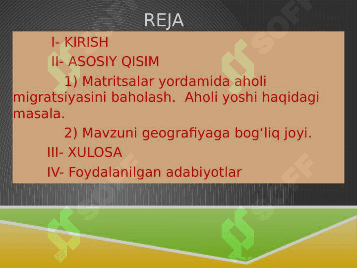 Matritsalar yordamida aholi migratsiyasini baholash 2