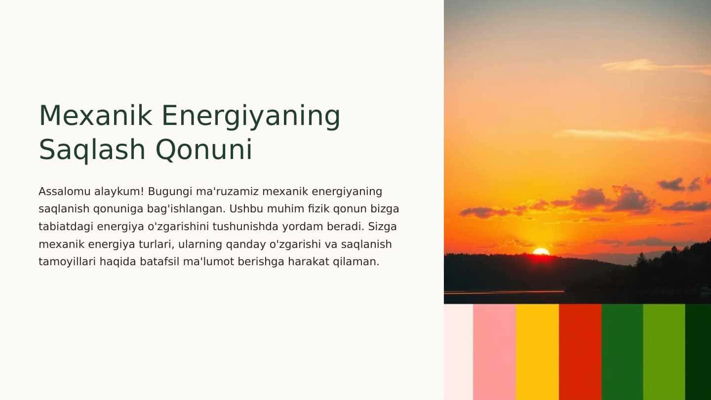 Mexanik energiyaning saqlash qonuni