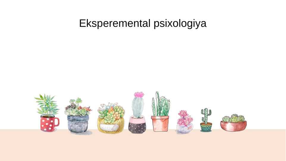 Eksperemental psixologiya
