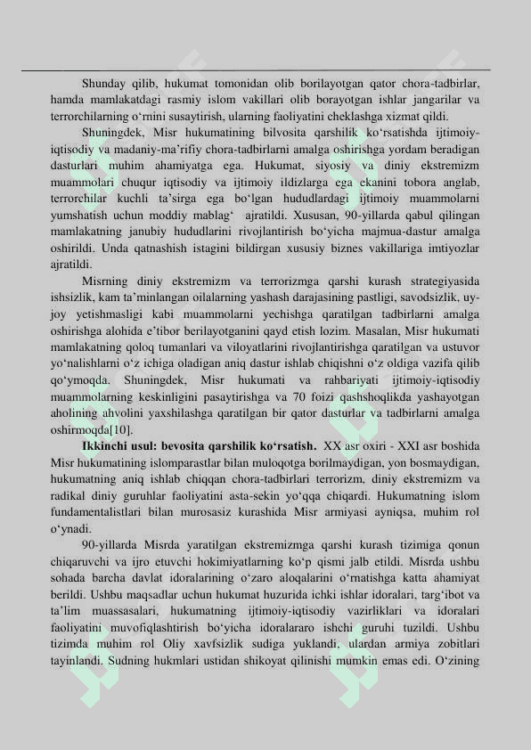 XIX asr oxiri – XX asr boshidagi xalqaro munosabatlar tizimida Misr masalasi 24 4