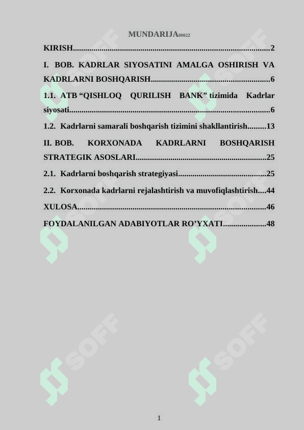 Kadrlar siyosatini amalga oshirish va kadrlarni boshqarish strategiyasi 2