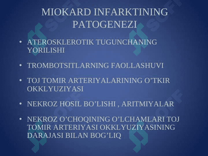 Yurak mushagi nekroz sindromida hamshiralik jarayoni. Miokard infarktini atipik klinik formalari 5