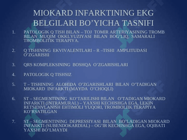 Yurak mushagi nekroz sindromida hamshiralik jarayoni. Miokard infarktini atipik klinik formalari 8