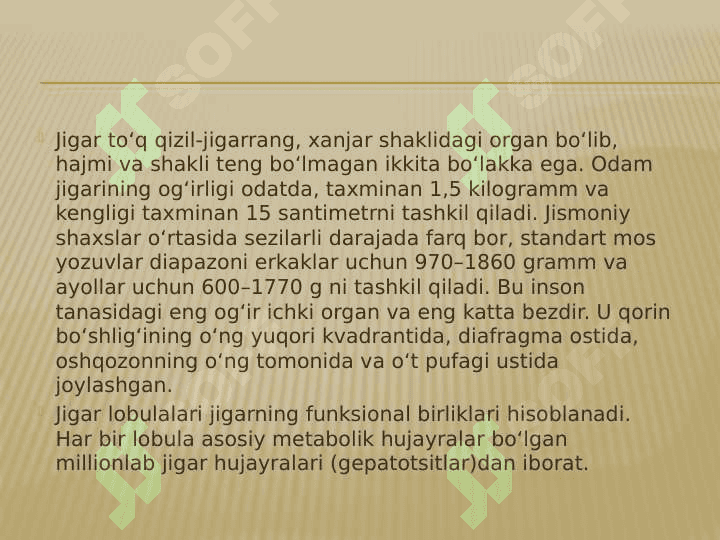 Jigar va o‘t qopining anatomo-fiziologik xususiyatlari 4