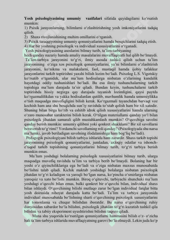 YOSH VA PEDAGOGIK PSIXOLOGIYA FANINING TADQIQOT SOHASI VA MUAMMOLARI 4