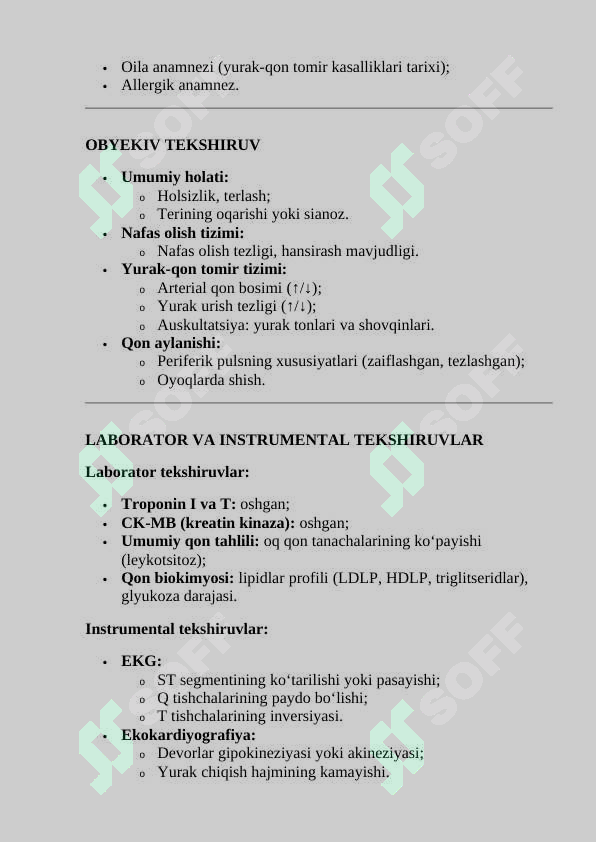 Miokard infarkti. Kasallik tarixi 2