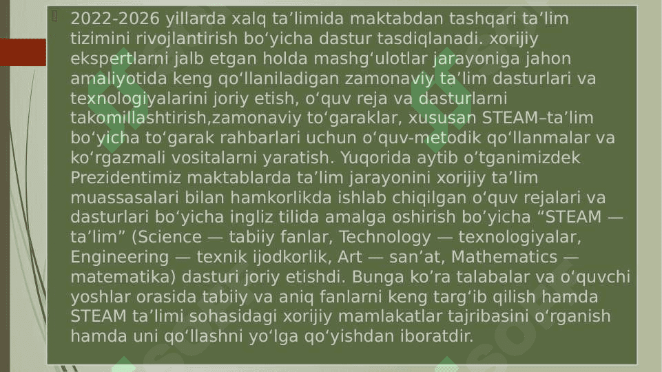 STEAM texnalogiyalarini qo'llashda o'qituvchilarning kreativligi darslarda ulardan foydalanish metodikasi 2