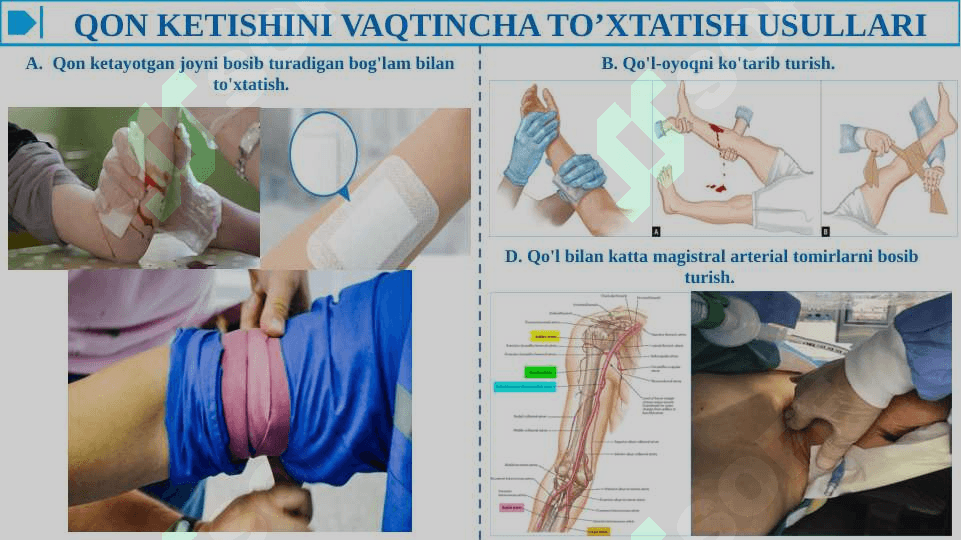 QON KETISHINI VAQTINCHA VA BATAMOM TO'XTATISH USULLARI - RASMLI 3
