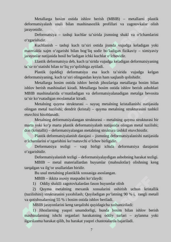 Bolg’alangan va shtamplangan xomashyoni o’rganish 6