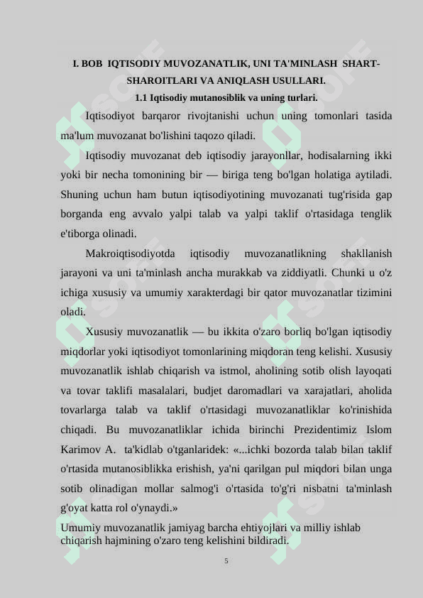 Iqtisodiy muvozanatlikning mohiyati va unga  erishishning yollari 5