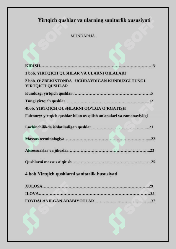 Yirtqich qushlar va ularning sanitarlik xususiyati 2