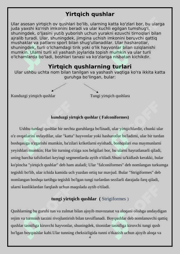 Yirtqich qushlar va ularning sanitarlik xususiyati 4