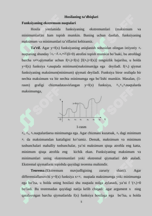 Funksiyaning ekstremum nuqtalari 5