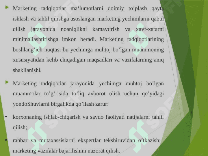 Marketing tadqiqotlari va marketing  tadqiqotlari tizimi 2