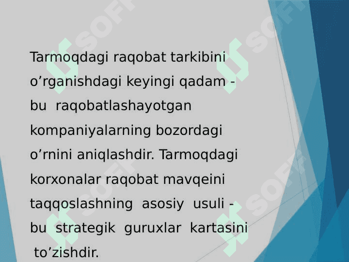 Korxona raqobat mavqeining zaif va kuchli jixatlari tahlili 2