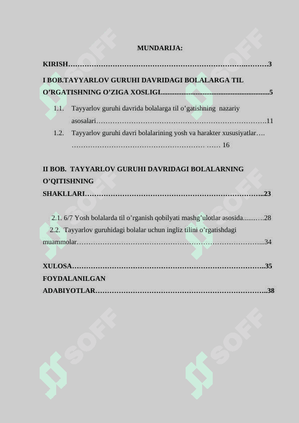Tayyarlov guruhi bolalarini xorijiy(ingliz)tiliga o’rgatish metodikasi 2
