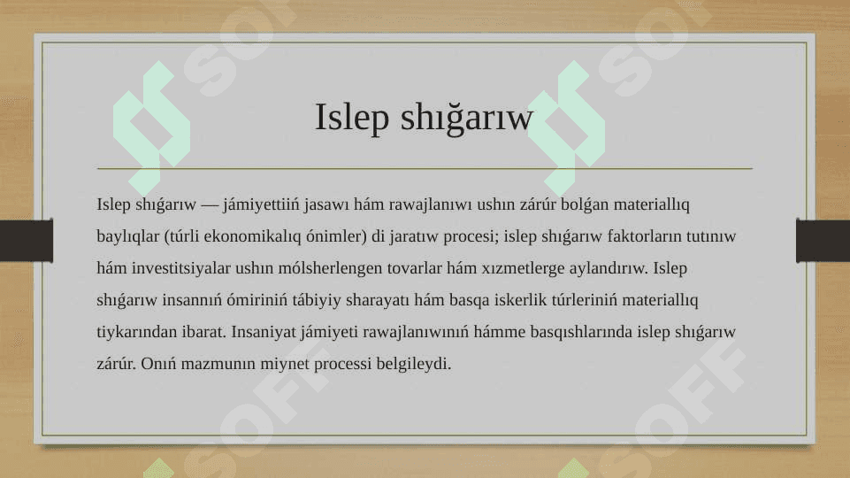 Islep shığarıw hàm jumıssızlıq qatınası 2