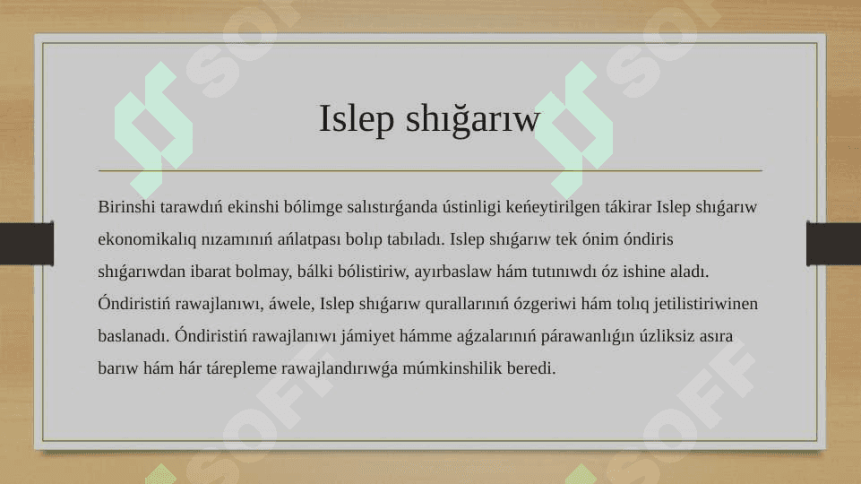 Islep shığarıw hàm jumıssızlıq qatınası 4