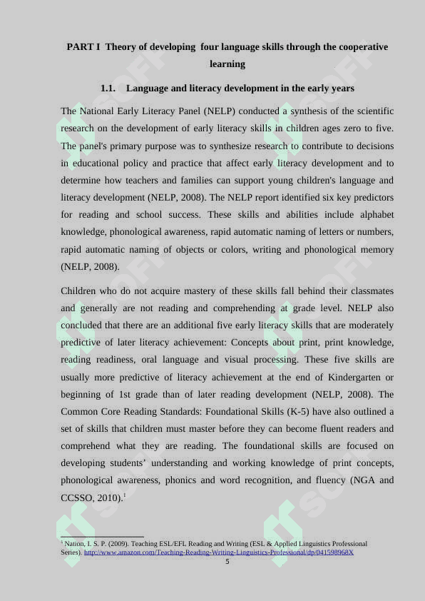 Planning for language skills development through cooperative learning activities 5