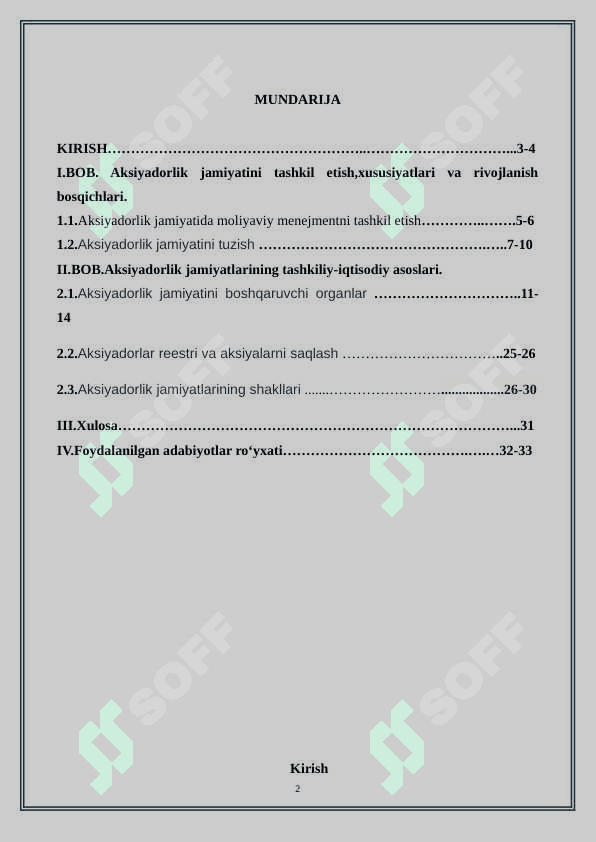 Aksiyadorlik jamiyatlarining tashkiliy-iqtisodiy asoslari 2