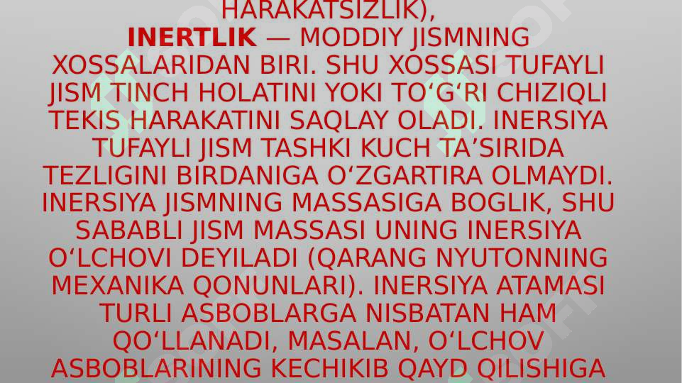Inertsiya kuchlari va momentlari 2