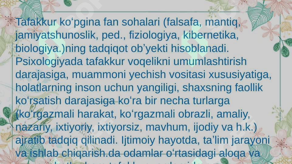 Tafakkur va til munosabati 6