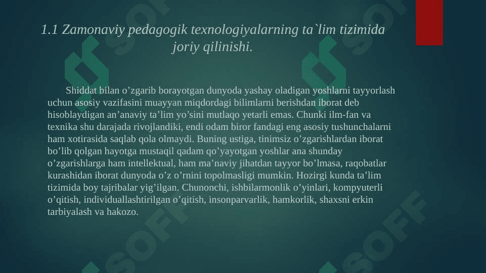 Adabiyot oʻqitishda taʼlim texnologiyalarining oʻrni va roli misolida 8