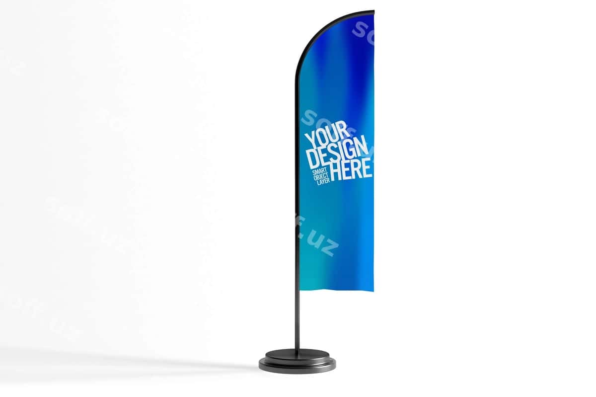 Bayrak baner reklama namunasi | Flag banner advertisement mock up 1