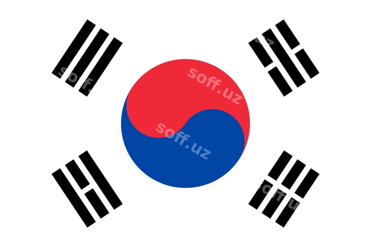 Janubiy Koreya bayroqi vektor illustratsiyasi | Flag south korea vector illustration 1