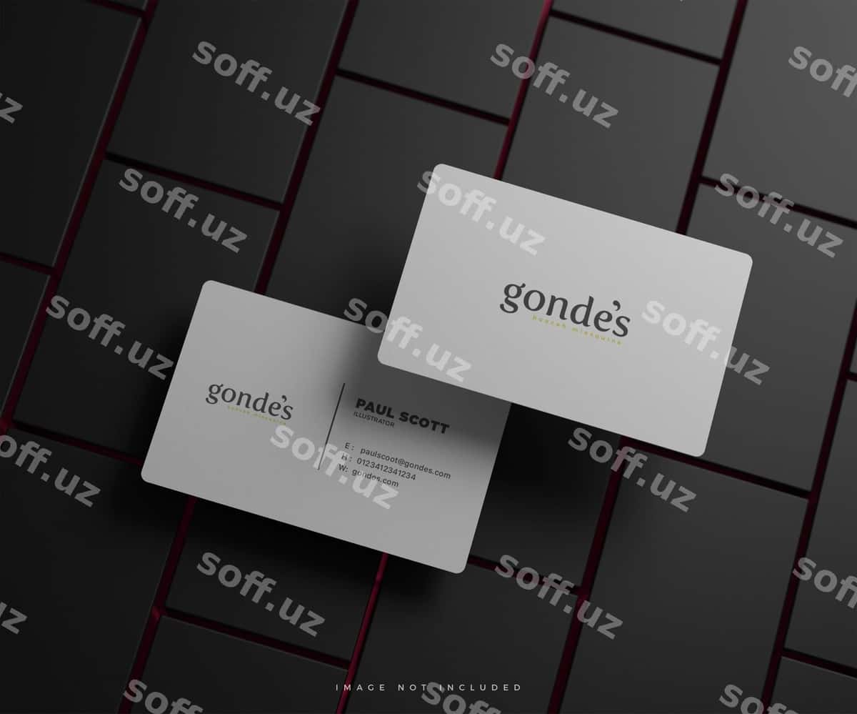Tekis biznes karta namunasi | Flat business card mockup 1