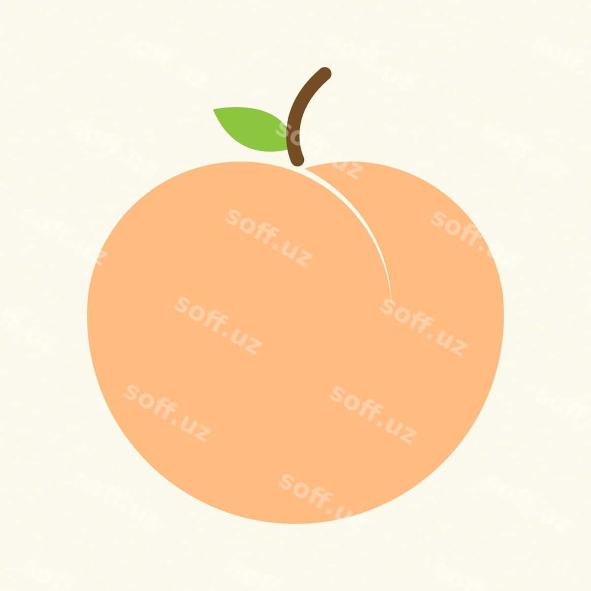 Shaftoli mevasi | Flat vector illustration peach fruit 1