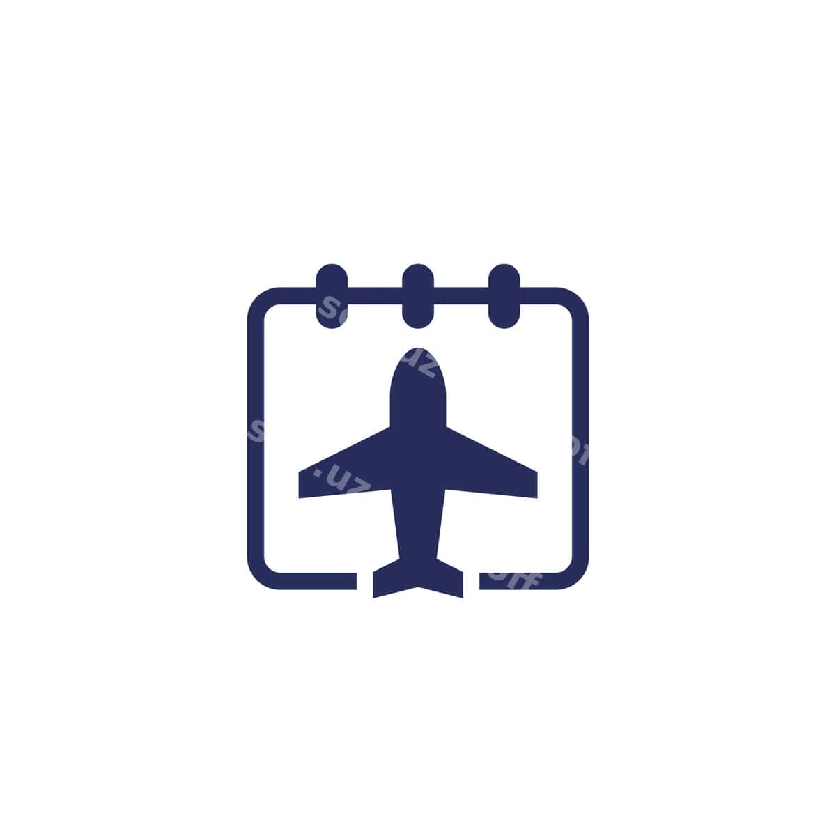 Reys taqvimi jadvali ikonkasi oq | Flight calendar schedule icon white 1