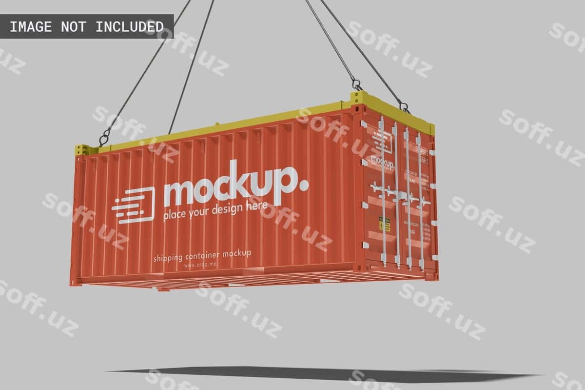 Suziluvchi joʻya konteyneri namunasi | Floating shipping container mockup 1