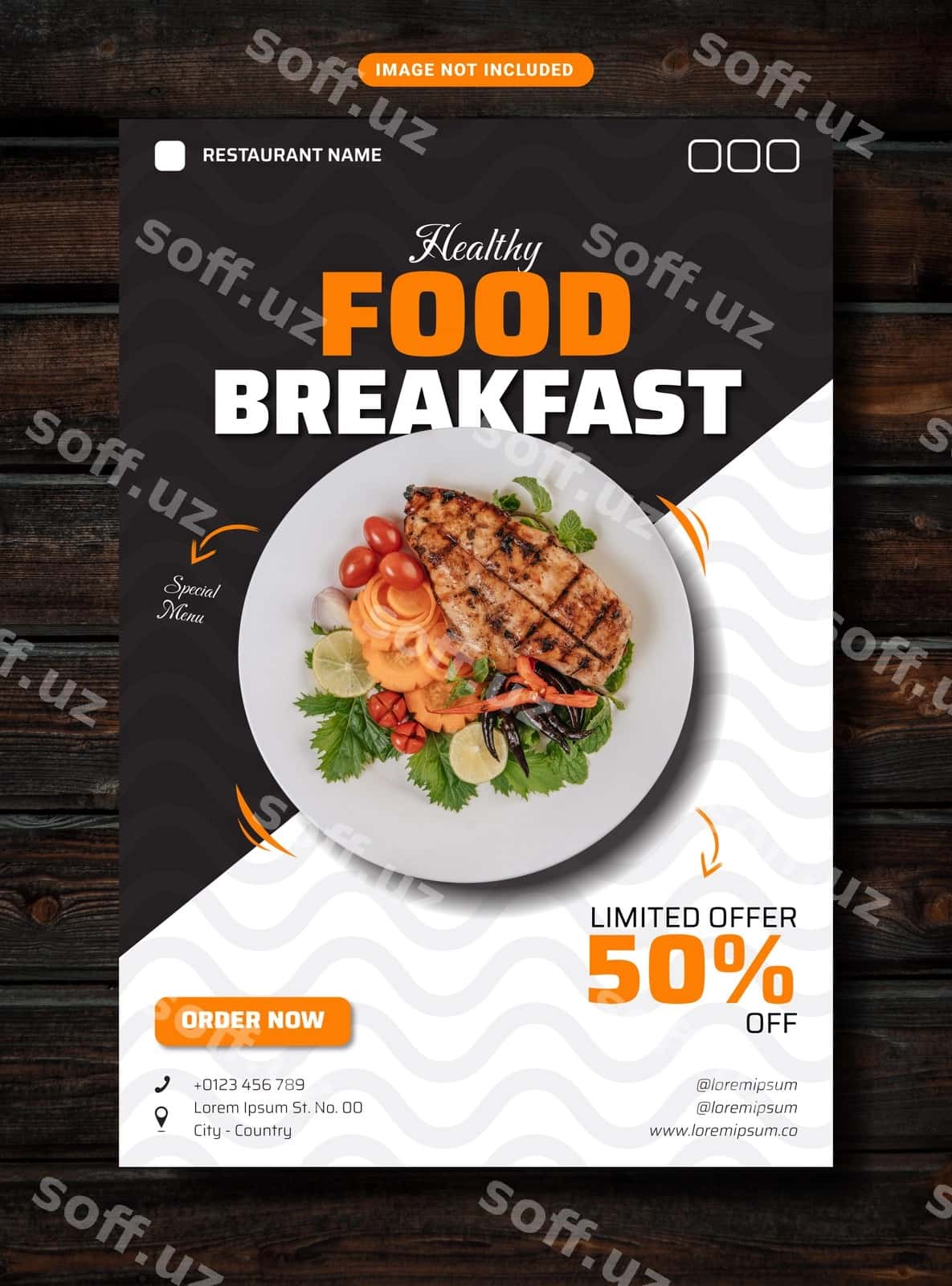 Flyer oziq-ovqat shabloni | Flyer food template 1