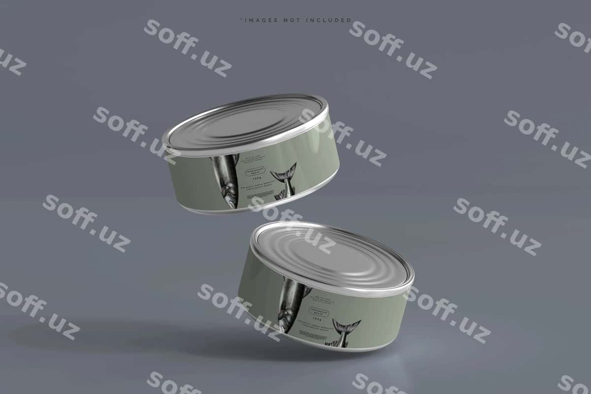 Oziq-ovqat mockup qila oladi | Food can mockup 1