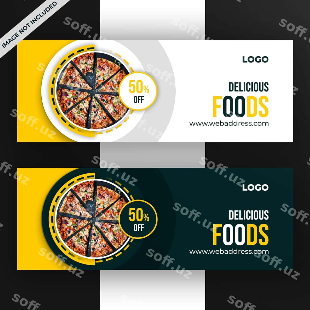 Ovqat facebook varaqqa banner shabloni | Food facebook cover banner template 1