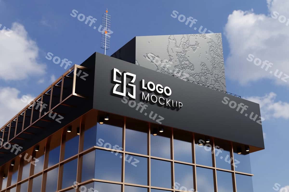 Bepul psd logo maketi | Free psd logo mockup 1