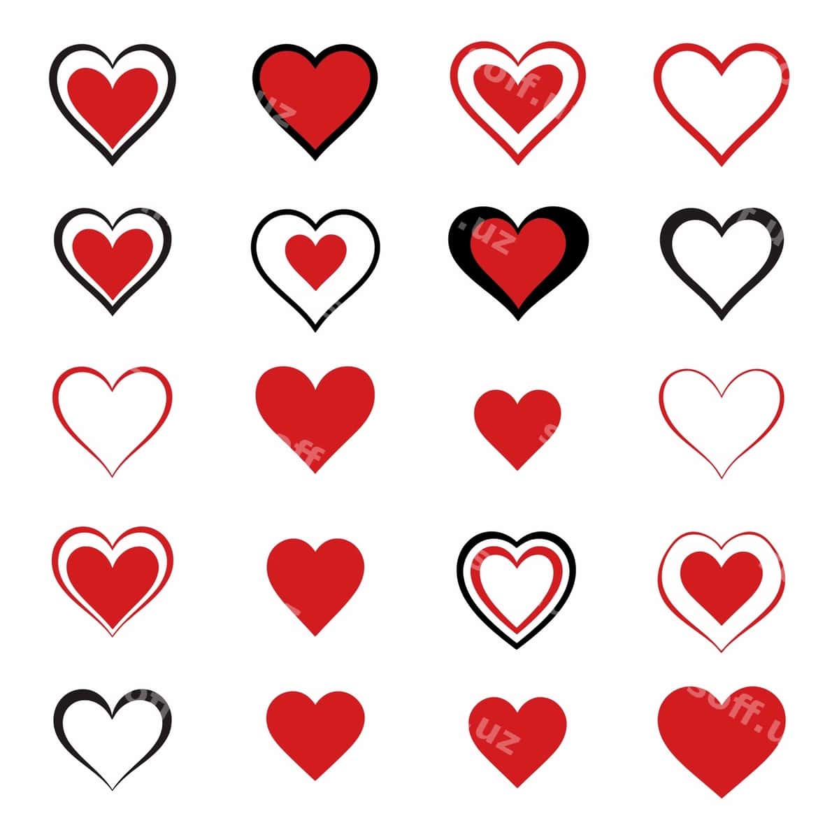 Bepul vektor yurak to'plami | Free vector heart collection set 1