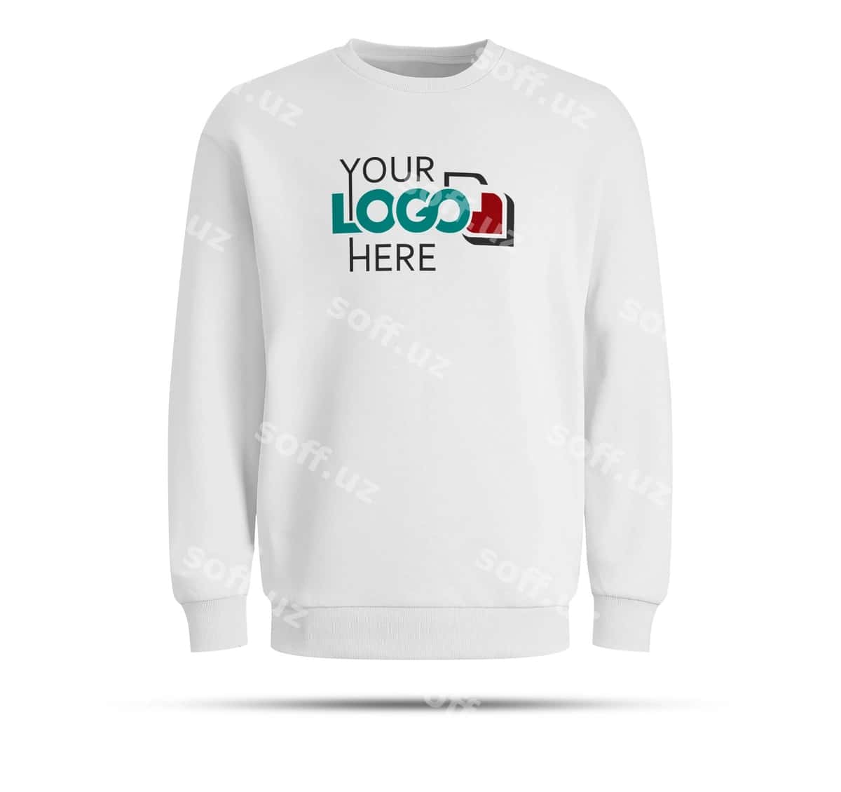 Oldin ko'rinish uzunruchka svitshot namunasi | Front view longsleeve sweetshirt mockup 1