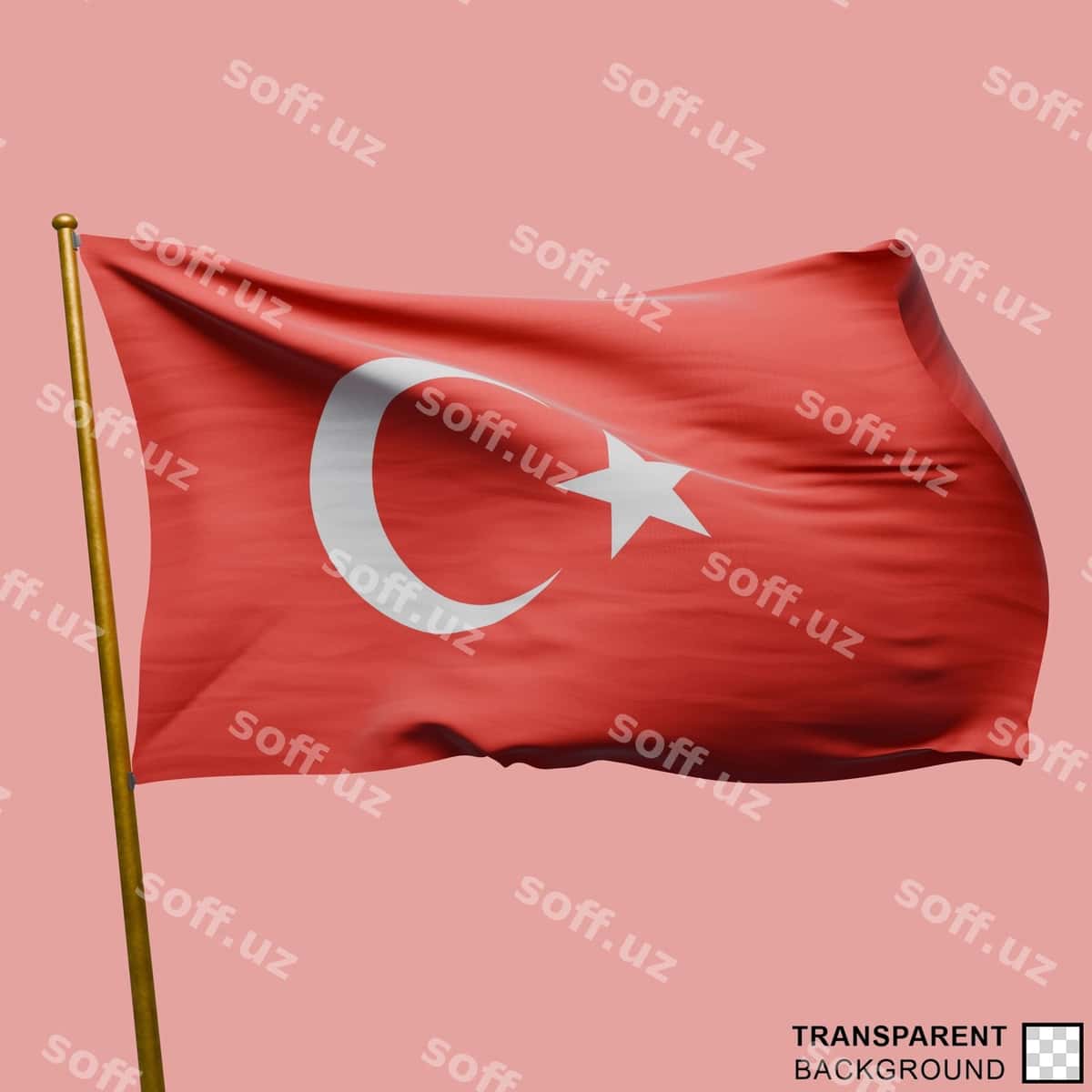 To'liq shaffof dalqon bayroq | Fully transparent waving flag 1