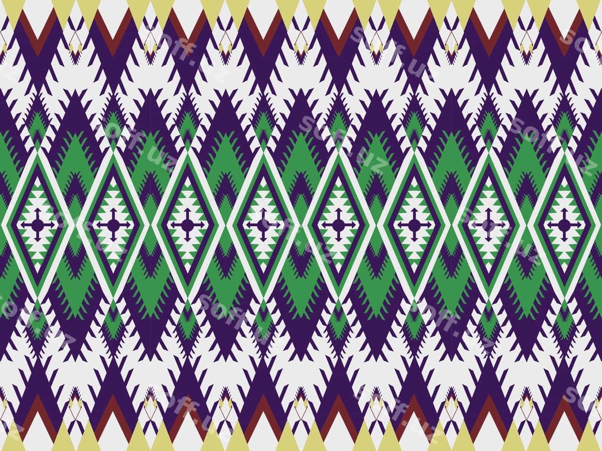 Geometrik etnik tekstil naqshi | Geometric ethnic textile pattern 1